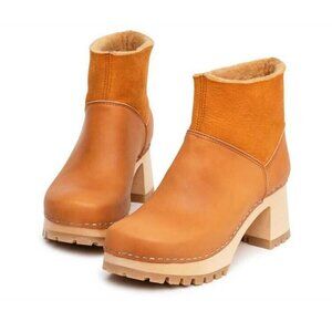Swedish Hasbeens Boots Women's Slip On Booties Natural Size 9 US EU 40 $390